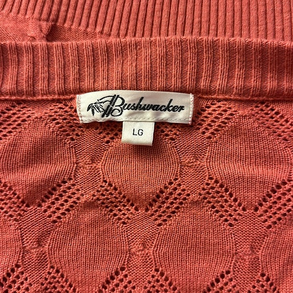 Bushwacker pink knit button down cardigan sweater - Picture 9 of 11